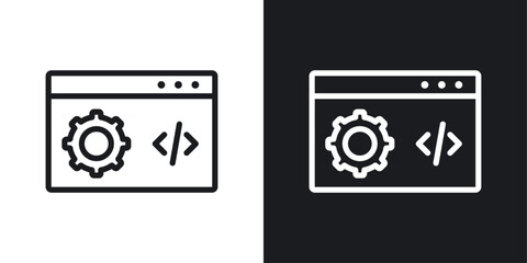 Web development icon vecor set. thin line style