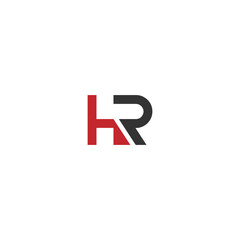 HR or RH abstract outstanding letter design. Awesome branding company different colors illustration logo.	