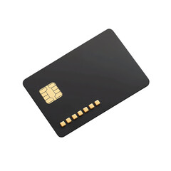 Black credit card, white isolate background transparent background
