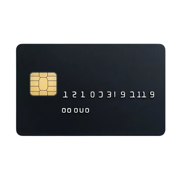 Black credit card on white isolate background. transparent background
