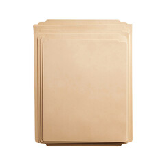 Naklejka premium Stack of beige folders, white isolated background transparent background