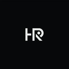 HR or RH abstract outstanding letter design. Awesome branding company different colors illustration logo.	