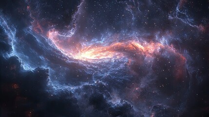 Obraz premium Cosmic nebula glowing with vibrant colors. Generative AI