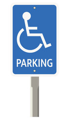 Accessible Parking Sign Illustration Isolated on White Background