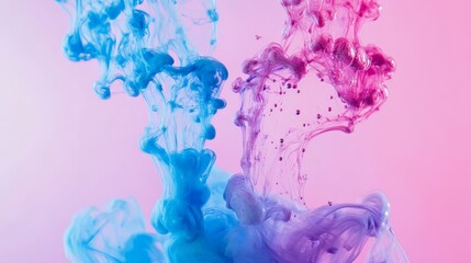 Vibrant Smoke Swirls in Pink and Blue Tones