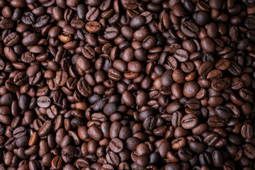 Roasted coffee beans for background