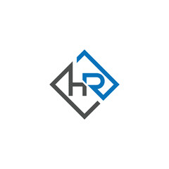 HR or RH abstract outstanding letter design. Awesome branding company different colors illustration logo.	