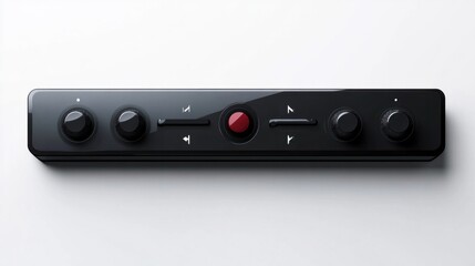 Obraz premium Basic music player bar sticker with essential playback controls, isolated on white background