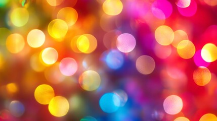 Fototapeta premium Vibrant and Colorful Bokeh Lights Backdrop