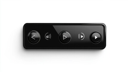 Fototapeta premium Clean music player bar sticker with volume and media buttons, isolated on a white background