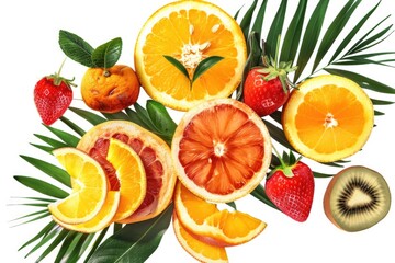 A selection of fresh fruits arranged on a table, perfect for decoration or as a centerpiece