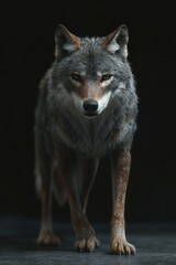 Fototapeta premium Wolf portrait on black