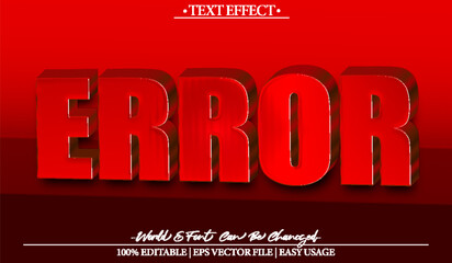 Error Vector Text Effect Editable Alphabet Red Alert Danger Risk Alarm