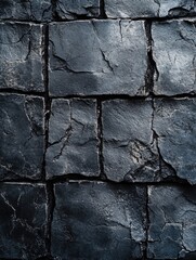 Obraz premium Close-up of black stone wall