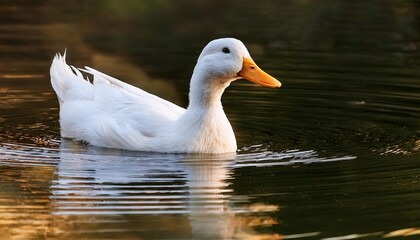 White duck swimming in the water