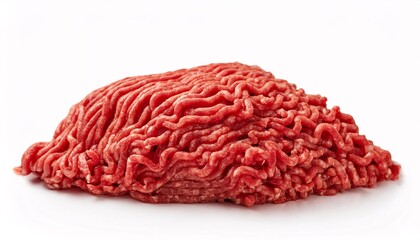 Fresh raw beef minced meat isolated on white background