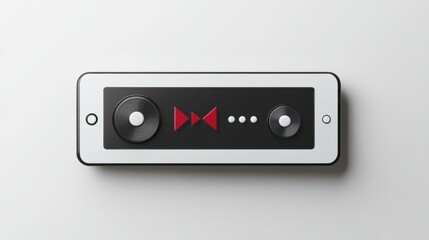 Obraz premium Minimal music player bar sticker with progress bar and play button, isolated on white background