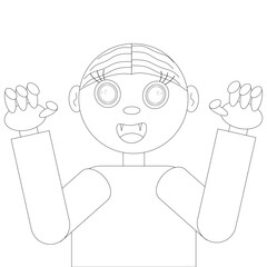 A fun and spooky little vampire coloring page, perfect for Halloween activities. Great for kids and creative Halloween crafts.