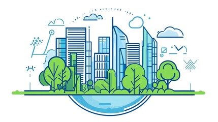 Obraz premium Sustainable Corporate Global Growth Representing Environmental Protection