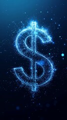 Dollar Sign with Glowing Digital Dots