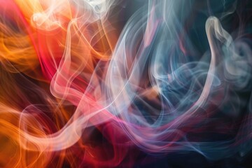 Fototapeta premium Close-up shot of smoke on a dark, black background