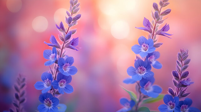 A macro shot of purple angelonia flowers  a blurred soft color background