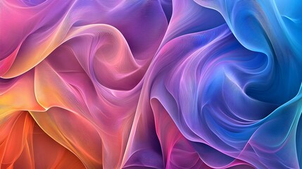 Obraz premium Harmonious Intertwining of Flowing Abstract Lines in Vibrant Colors