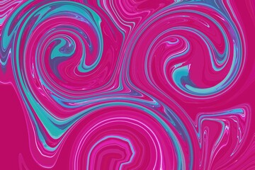 A pink and blue swirl pattern with a purple background