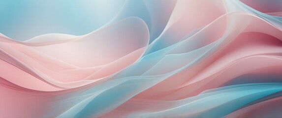 The style is modern and futuristic, with a wavy design that creates a sense of movement. Vivid LIGHT blues and LIGHT PINK, with a gradient effect that flows smoothly through the image.
