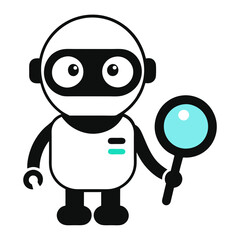 3d detective with magnifying glass