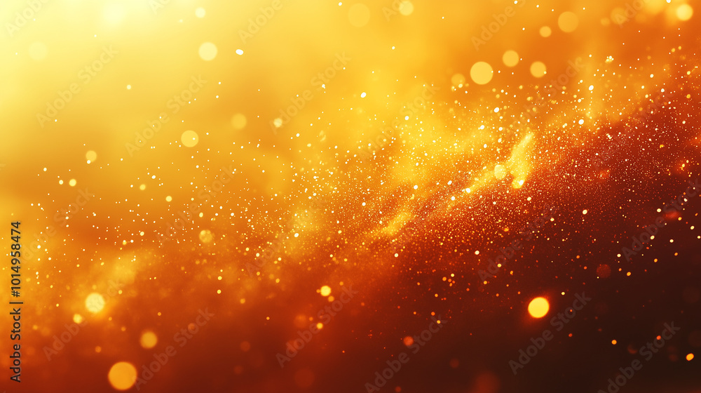 Wall mural abstract golden bokeh background with warm glow