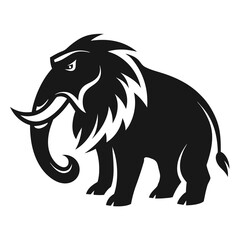 Obraz premium black and cartoon illustration of an elephant