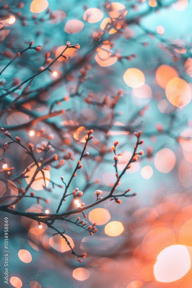 Poster a blurred image of a tree with numerous branches, great for background or texture use