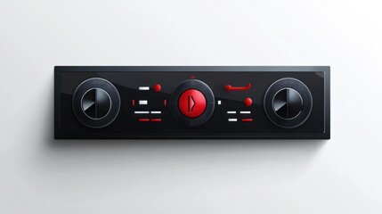 Obraz premium Vector music player bar sticker with pause and play icons, isolated on white background