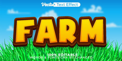 Farm Vector Text Effect Editable Alphabet Farmer Farmland Organic