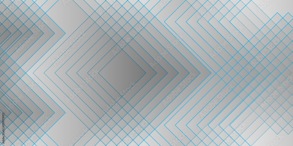 Aufkleber Abstract grey background with overlaying stripe shapes. Modern random object shape texture. Vector futuristic architecture concept with digital geometric connection in blue lines.