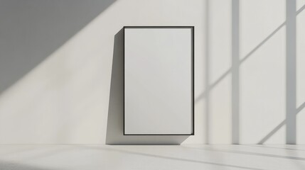 A stylish poster mockup featuring a minimalist design, displayed on a clean white background, perfect for showcasing artwork or advertisements.