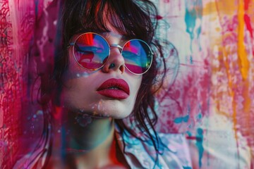 A woman wearing sunglasses and a pink shirt, ready for a casual outing or a relaxed day
