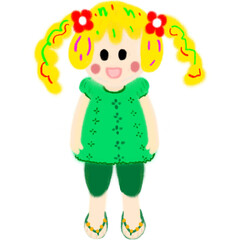 Happy girl ,Happy kid cartoon doodle collection, cartoon characterscollection, cartoon characters