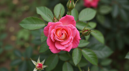 Fototapeta premium pink rose in garden