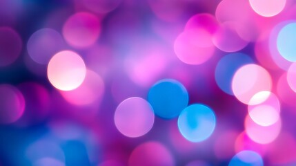 Vibrant Bokeh Lights in Shades of Pink, Blue, and Purple