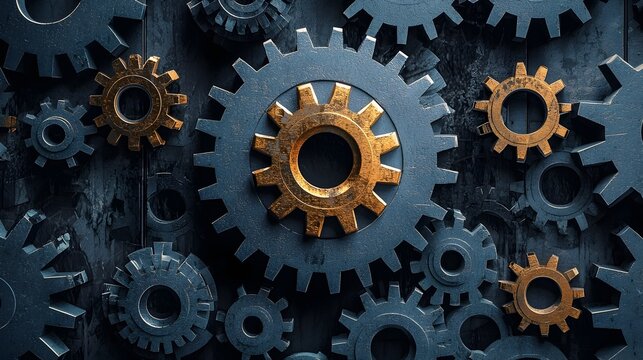 Digital of Gear Symbolizing Business Acquisition and Growth Process