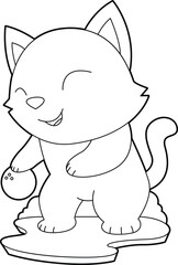 Cat Bowling Bowling ball Animal Vector Graphic Art Illustration