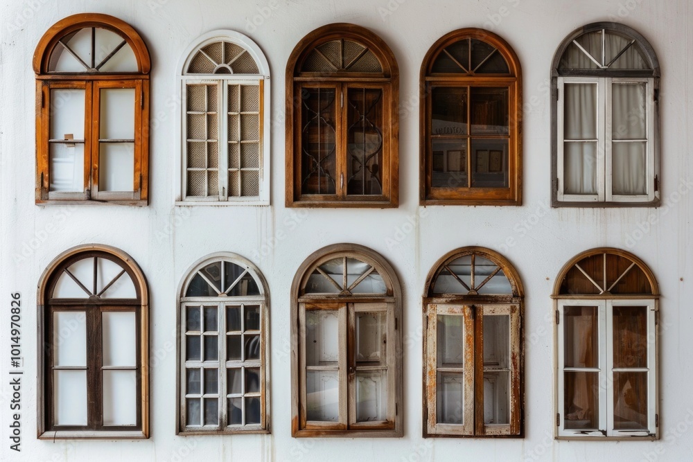 Poster exterior view of a building with multiple windows along its side