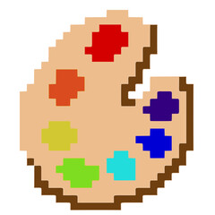 paint palette icon. pixel art