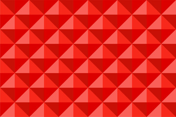 Red background in diamond shape pattern. Triangle 3D pixel background.