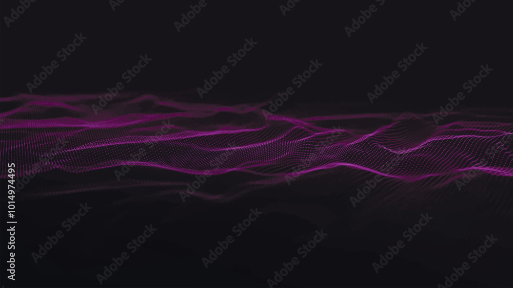 Poster futuristic particle wave. abstract technology background. big data visualization. vector illustratio