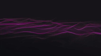 Futuristic particle wave. Abstract technology background. Big data visualization. Vector illustration