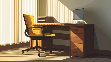 Simple vector art of office chair