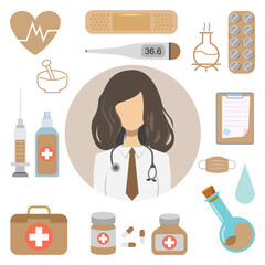 medical icons set